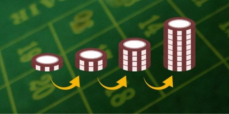 Ví dụ tham chiếu: cách lỗ lũy kế tăng và được bù khi gặp ván thắng